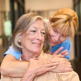 Senior with caregiver